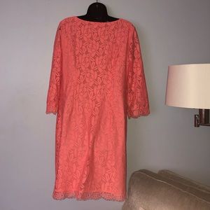 Super cute peach pink lace dress